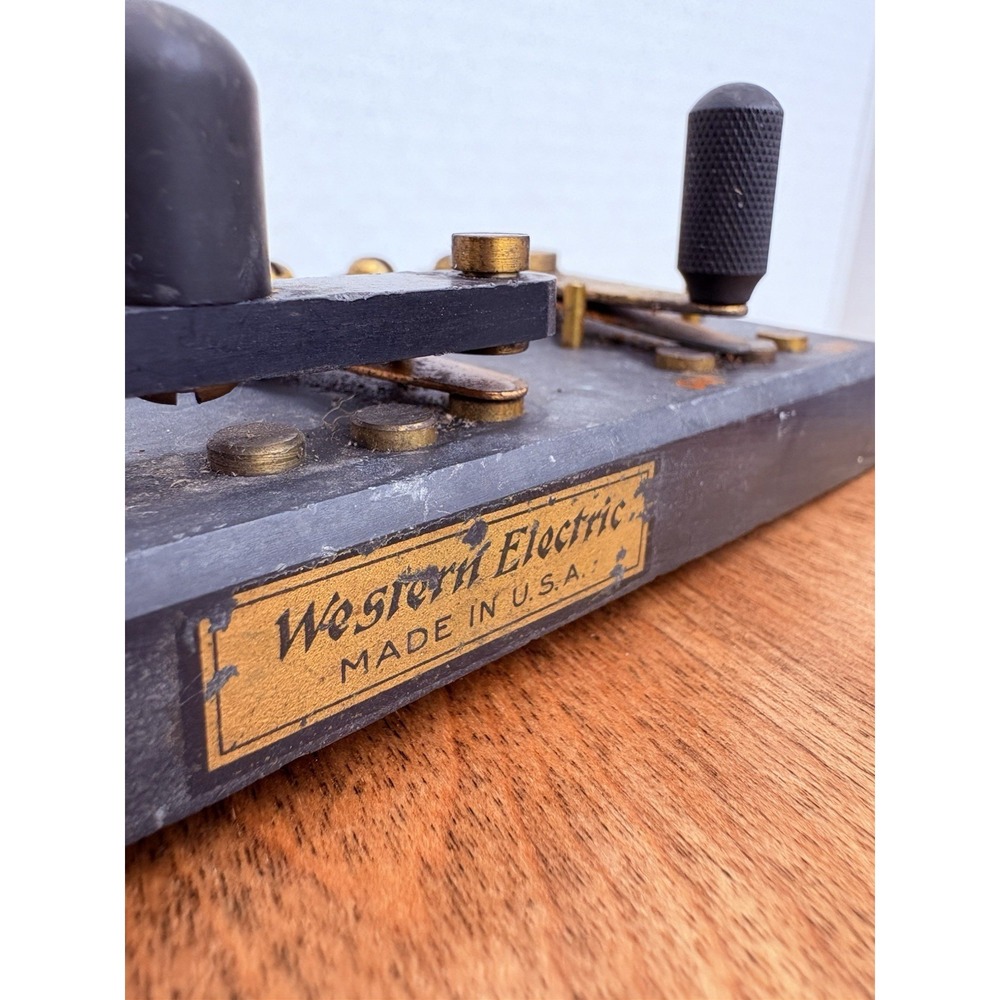 Antique Western Electric Slate Knife Switch Board Vintage Telegraph Telephone